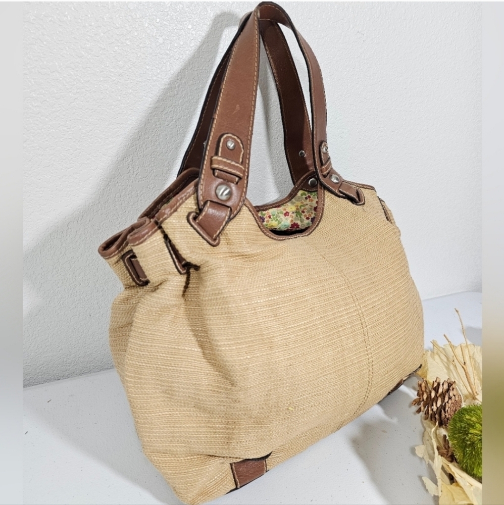 FOSSIL STRAW SATCHEL BAG